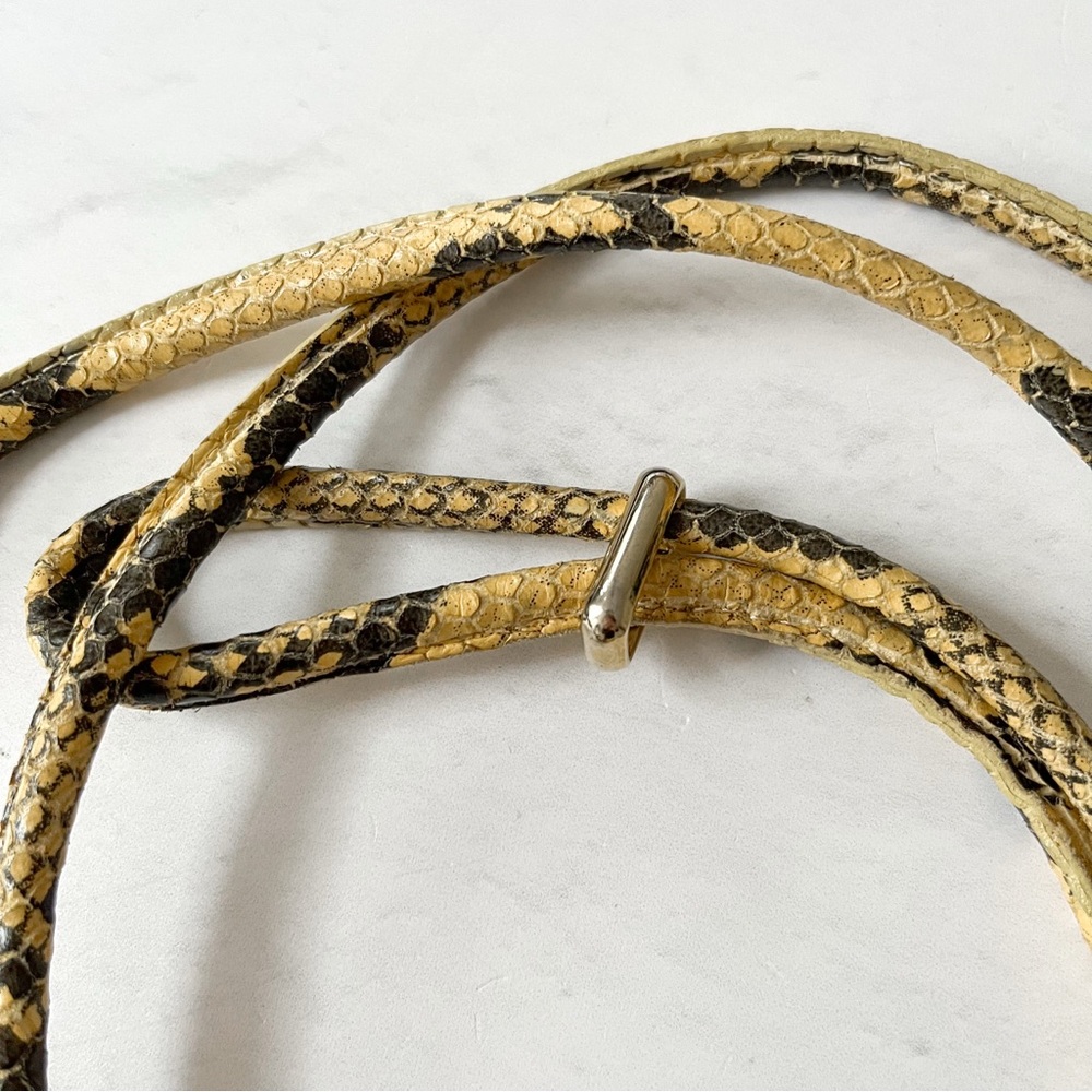Reiss RARE Yellow Python Snakeskin Thin Leather L… - image 3